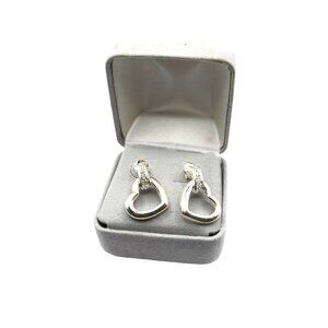 Brighton Sterling Silver Heart Earrings 925 Signed B in Circle comes in box